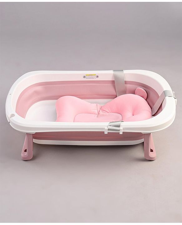Babyhug Foldable Bathtub with Cushion - Pink