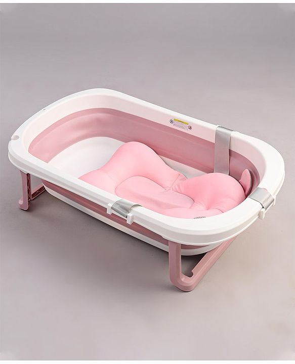 Babyhug Foldable Bathtub with Cushion - Pink