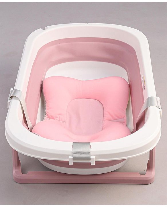 Babyhug Foldable Bathtub with Cushion - Pink