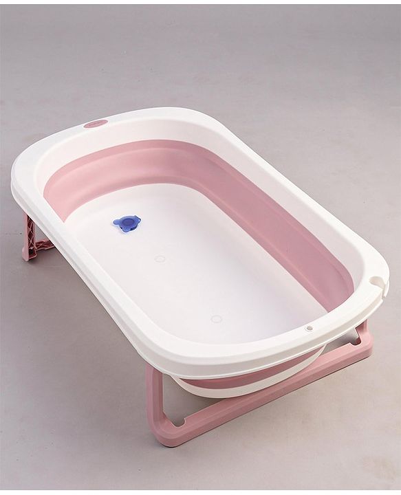 Babyhug Foldable Bathtub with Cushion - Pink