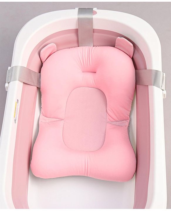 Babyhug Foldable Bathtub with Cushion - Pink