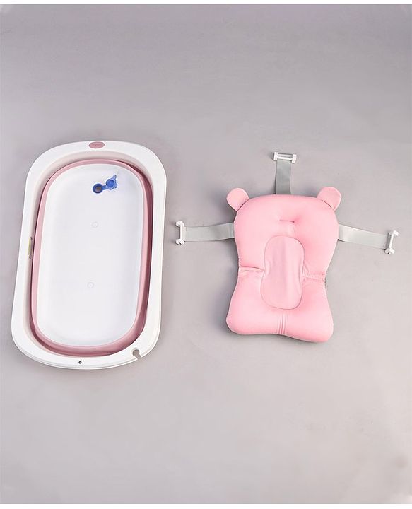 Babyhug Foldable Bathtub with Cushion - Pink