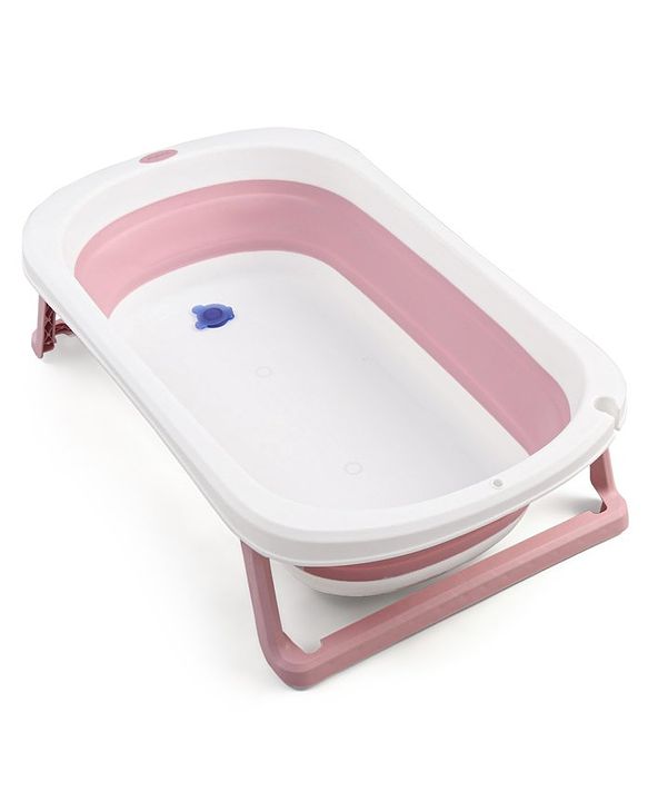 Babyhug Foldable Bathtub with Printed Cushion - Pink