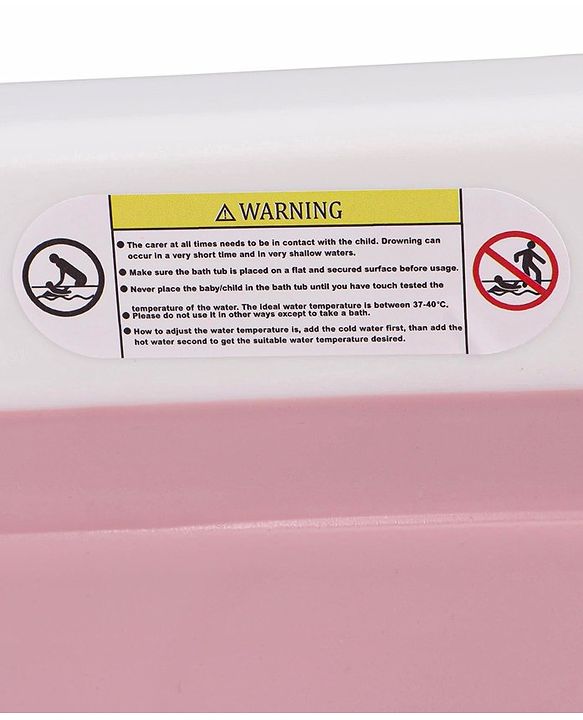 Babyhug Foldable Bathtub with Printed Cushion - Pink