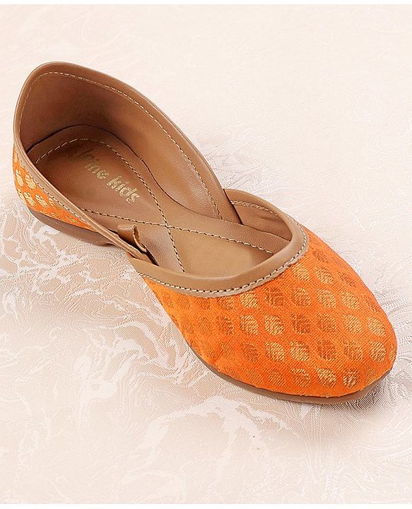 Pine Kids Ethnic Wear Mojaris - Orange