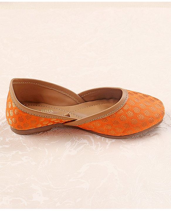 Pine Kids Ethnic Wear Mojaris - Orange
