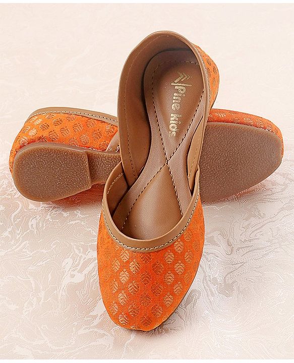 Pine Kids Ethnic Wear Mojaris - Orange