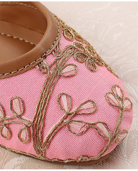 Pine Kids Ethnic Wear Mojaris - Pink