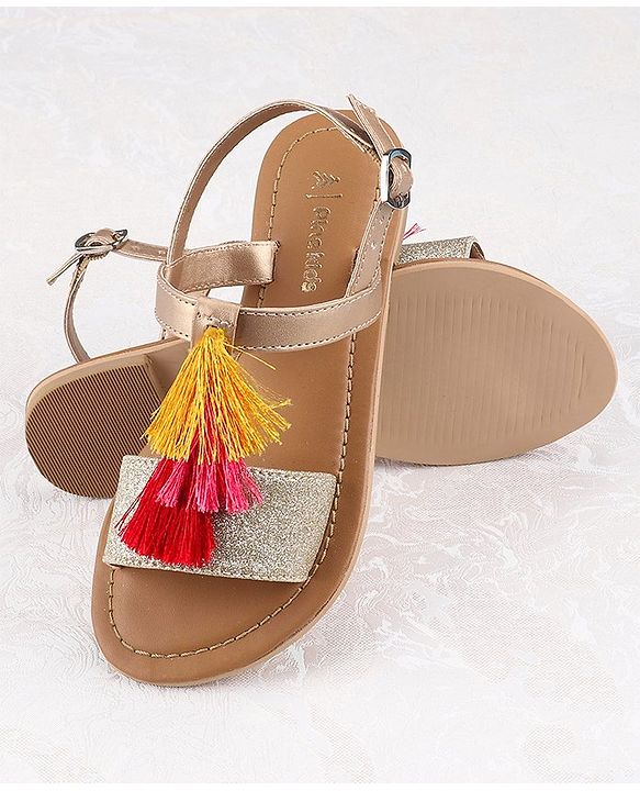 Pine Kids Ethnic Wear Sandal - Gold