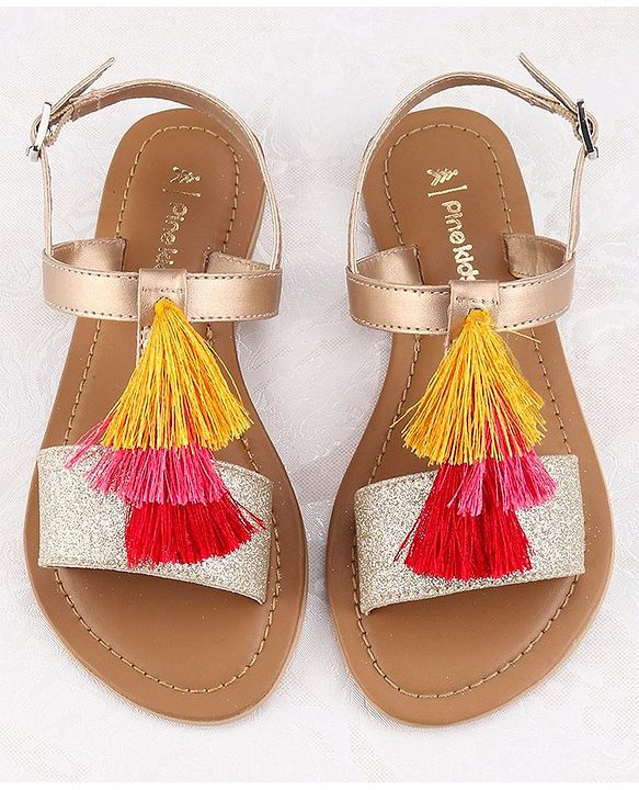 Pine Kids Ethnic Wear Sandal - Gold