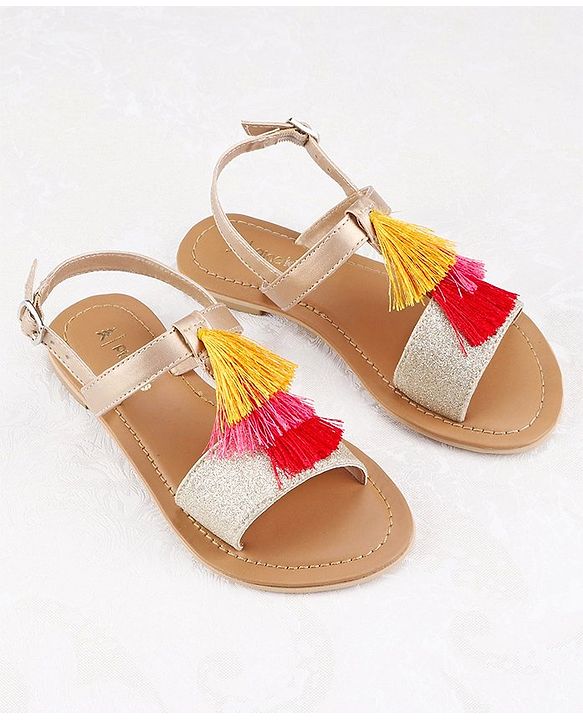 Pine Kids Ethnic Wear Sandal - Gold