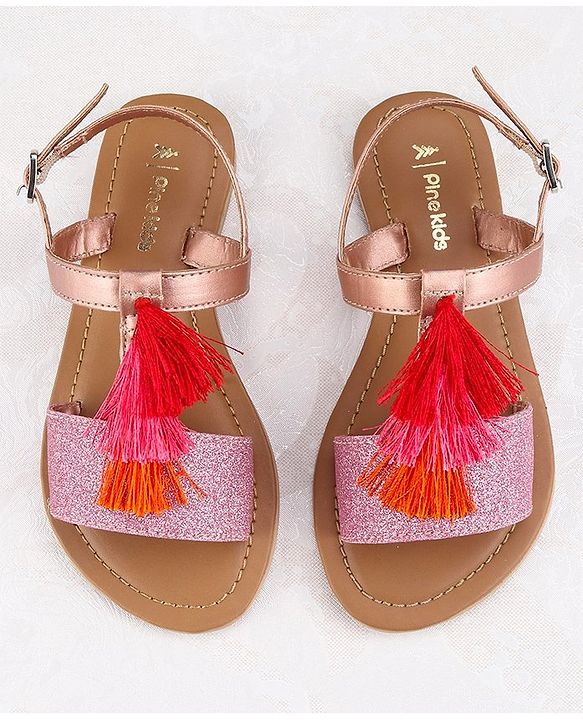 Pine Kids Ethnic Wear Sandal - Rose Golden