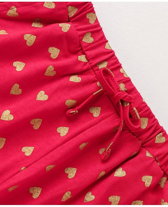 Pine Kids Biowashed Full Sleeves Top & Pyjama Pants Set Dreamer Print - Red