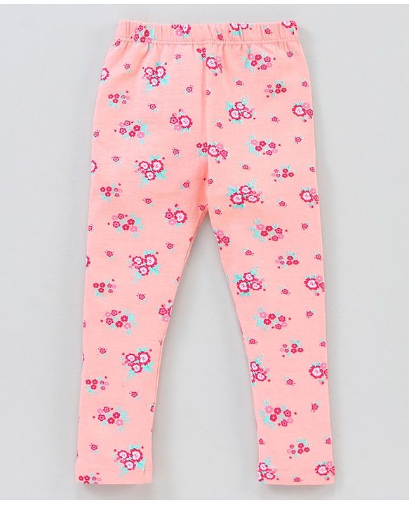 Babyhug Full Length Leggings Floral Print - Pink