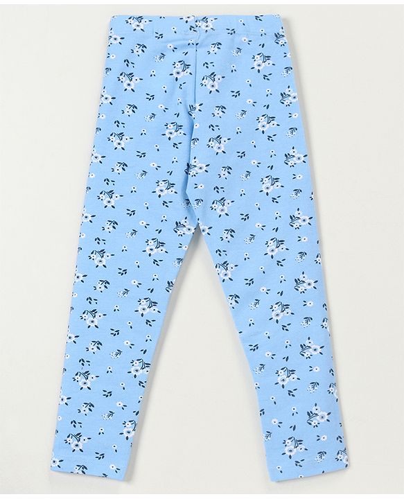Babyhug Full Length Leggings Floral Print Pack of 2 - Blue