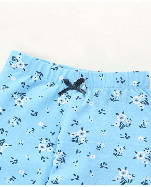 Babyhug Full Length Leggings Floral Print Pack of 2 - Blue