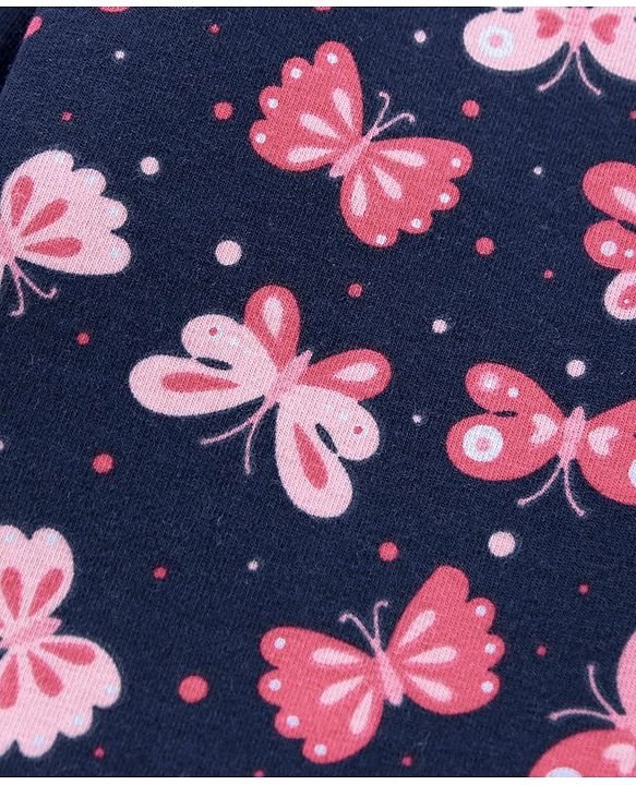 Babyhug Full Length Leggings Floral Print - Blue