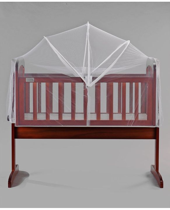 Babyhug Joy Plus Cradle With Mosquito Net - Walnut