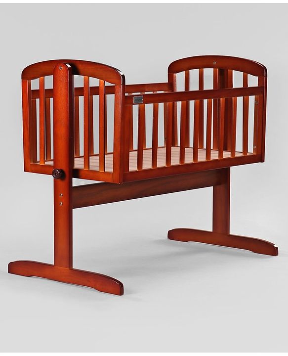 Babyhug Joy Plus Cradle With Mosquito Net - Walnut