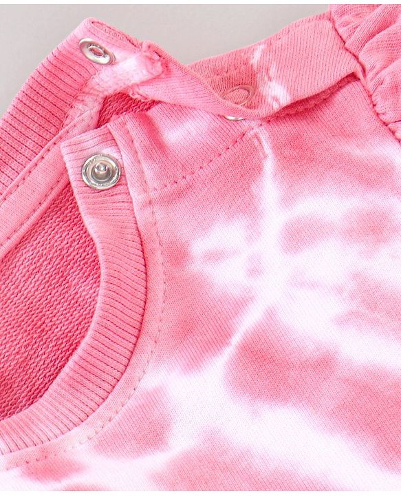 Babyhug Full Sleeves Tee & Lounge Pant Sequinned Unicorn Embroidery - Pink White