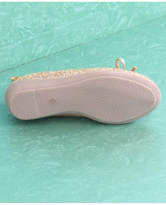Pine Kids Party Wear Belly Shoes - Golden