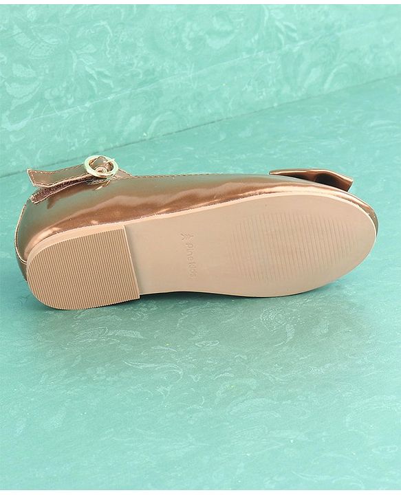 Pine Kids Party Wear Ballerina Bow Applique - Bronze