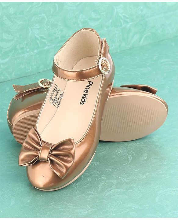 Pine Kids Party Wear Ballerina Bow Applique - Bronze