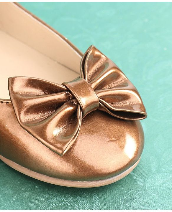 Pine Kids Party Wear Ballerina Bow Applique - Bronze