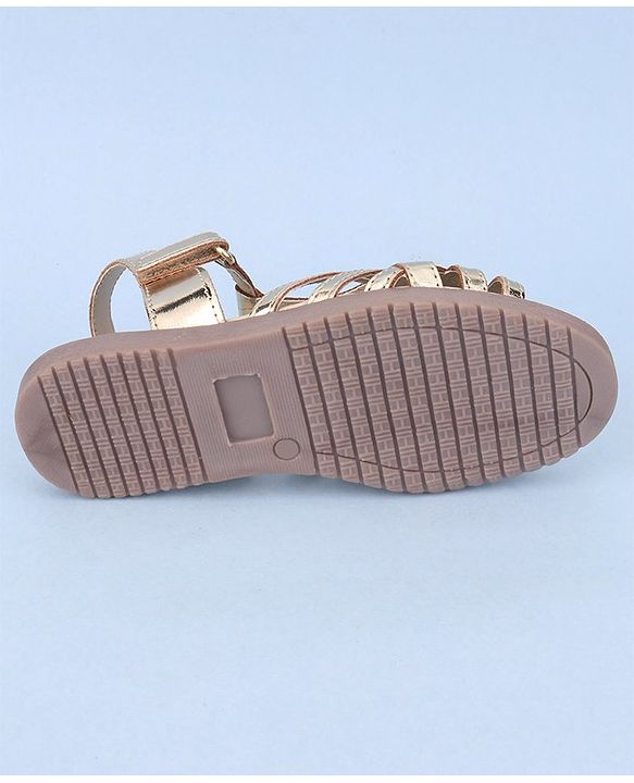 Pine Kids Party Wear Sandals - Golden