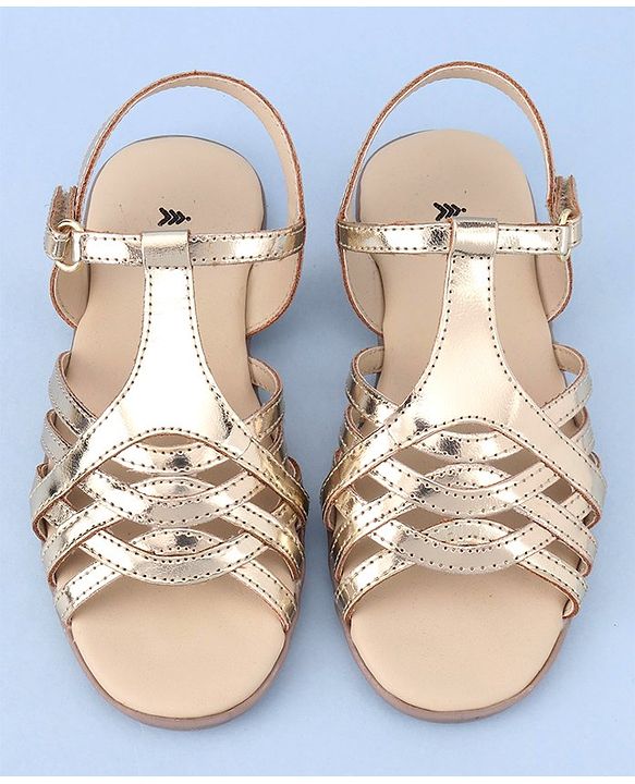 Pine Kids Party Wear Sandals - Golden