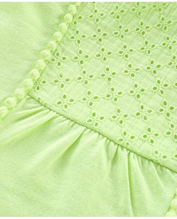 Pine Kids Short Sleeves Schiffli Top - Green