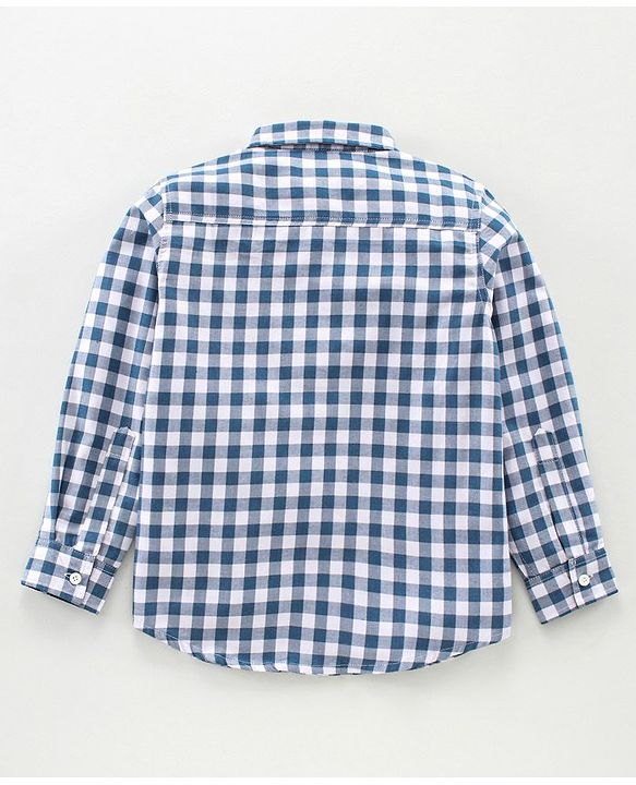 Pine Kids Full Sleeves Shirt Checked - Blue