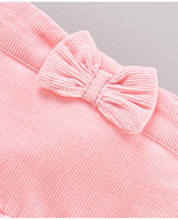Babyhug Mid Thigh Skirt Bow Applique - Pink