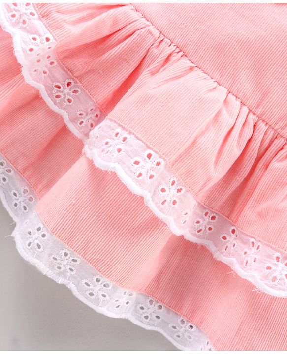 Babyhug Mid Thigh Skirt Bow Applique - Pink