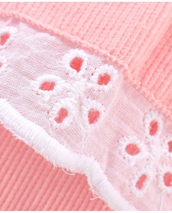 Babyhug Mid Thigh Skirt Bow Applique - Pink