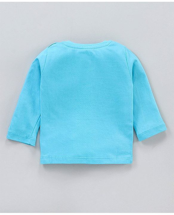 Babyhug Full Sleeves Tee Mickey Mouse Print - Blue