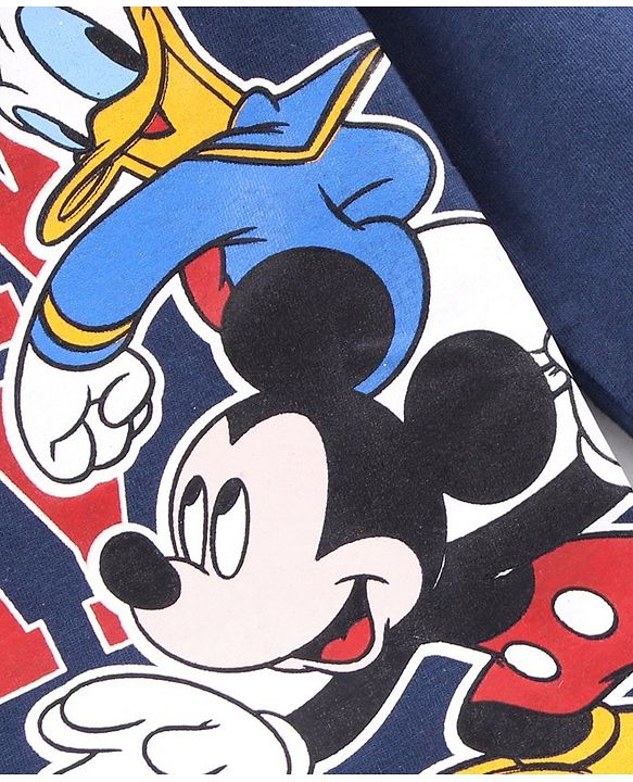 Babyhug Full Sleeves Mickey Mouse Print Tee - Navy Blue