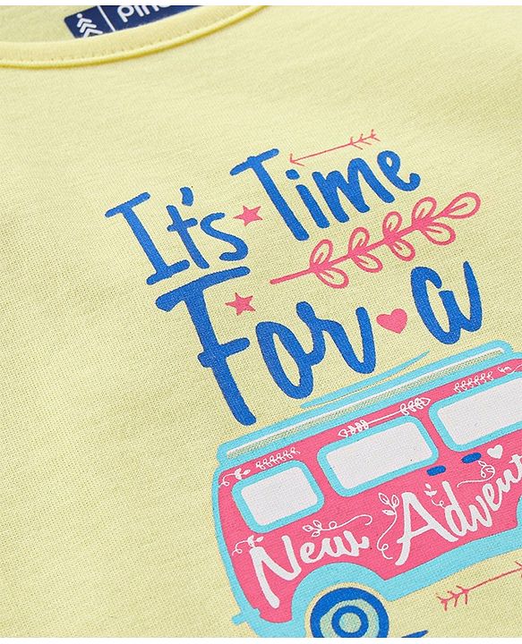 Pine Kids Biowash Sleeveless Top Van Print - Yellow