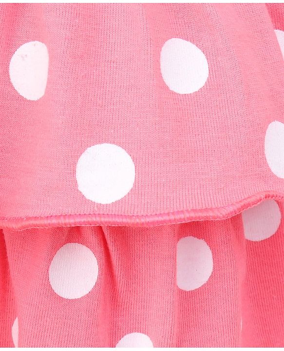 Babyhug Short Sleeves Knee Length Frock - Pink