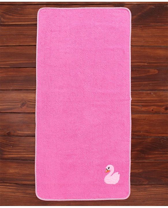 Babyhug Towel Swan Patch - Pink