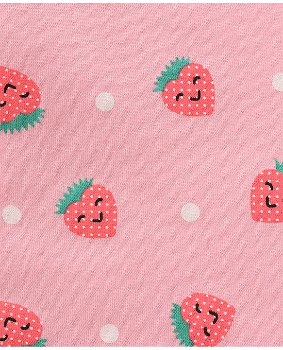 Babyhug Full Length Leggings Strawberry Print - Candy Pink