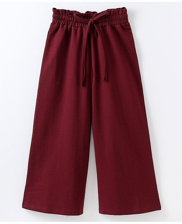 Pine Kids Full Length Flared Biowashed Trouser- Maroon