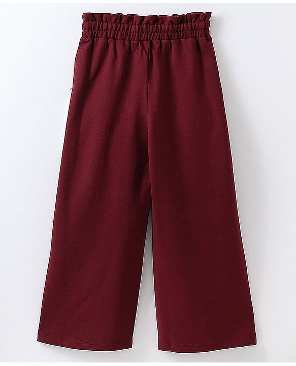 Pine Kids Full Length Flared Biowashed Trouser- Maroon