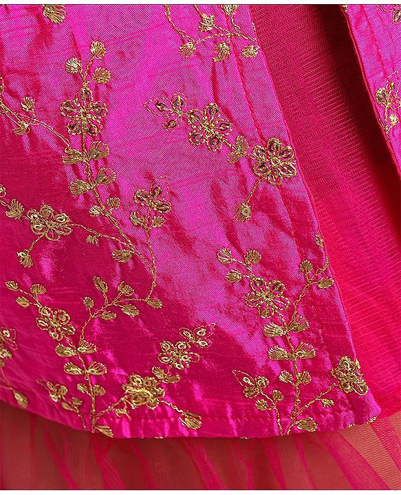 Pine Kids Embroidered Choli Lehenga Set with Dupatta - Pink