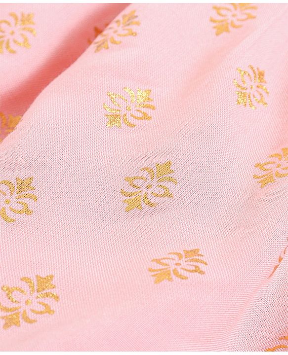 Pine Kids Sequin Choli & Gold Print Sharara with Dupatta - Peach