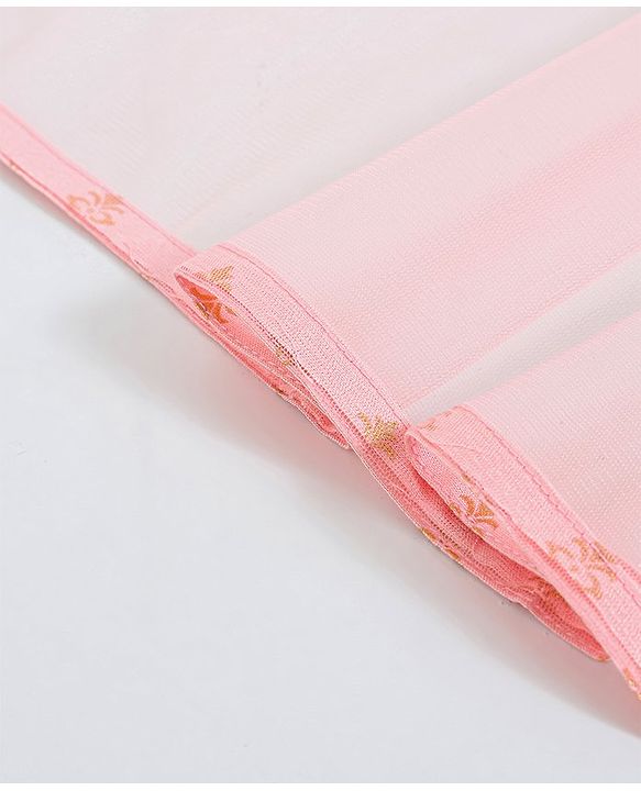 Pine Kids Sequin Choli & Gold Print Sharara with Dupatta - Peach