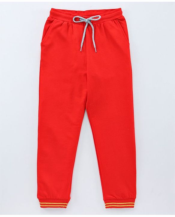 Pine Kids Full Length Bio Wash Solid Color Lounge Pant - Red