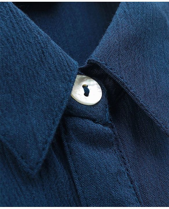 Pine Kids Indigo Top With Waist Tie Up & Palazzo - Blue