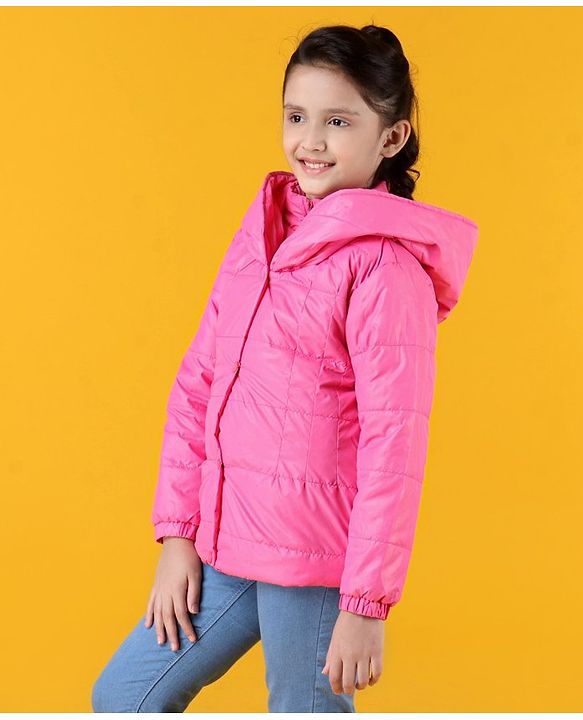 Pine Kids Full Sleeves Medium Winter Double Layered Padded Jacket - Pink