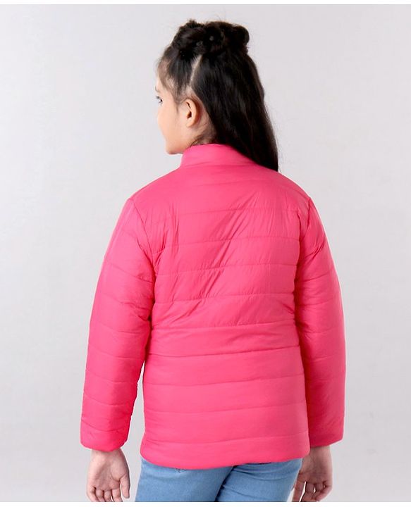 Pine Kids Full Sleeves Reversible Jacket With Pockets - Pink & Purple